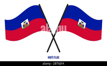 Haiti Fahne winken Vector Illustration auf weißem Hintergrund. Haiti Flagge. Stock Vektor