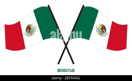 Mexiko Fahne winken Vector Illustration auf weißem Hintergrund. Mexiko nationale Flagge. Stock Vektor