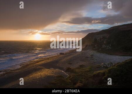 St Ninian's Beach in der Abenddämmerung, Whithorn, Machars Coast, Galloway Stockfoto