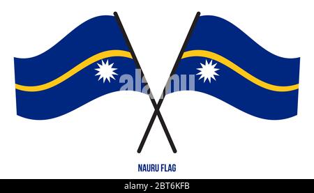 Nauru Flagge schwenkten Vector Illustration auf weißem Hintergrund. Nauru Nationalflagge. Stock Vektor