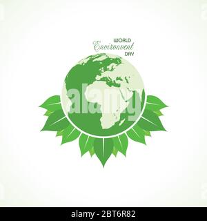 Vektorgrafik für das Logo des World Environment Day Concept - 5. Juni World Environment Day Awareness Idea Campaign. Stock Vektor