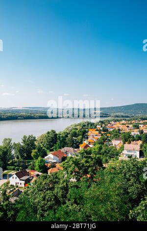 Esztergom die Stadt und Donau Panorama in Ungarn Stockfoto