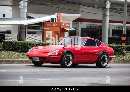 Chiangmai, Thailand - Mai 19 2020: Privater Rennwagen, Nissan Fairlady z. auf der Straße Nr. 1001, nördlich der Stadt ca. 8 km vom Chiangmai Center. Stockfoto