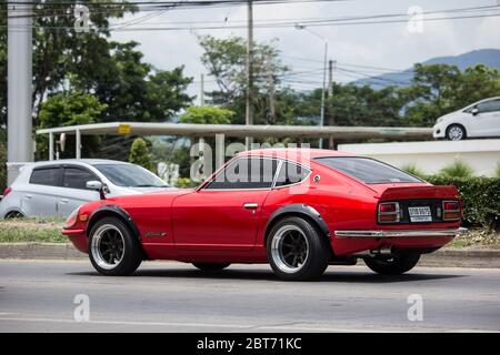 Chiangmai, Thailand - Mai 19 2020: Privater Rennwagen, Nissan Fairlady z. auf der Straße Nr. 1001, nördlich der Stadt ca. 8 km vom Chiangmai Center. Stockfoto