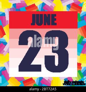 Symbol Juni 23. Für die Planung wichtiger Tag. Banner für Feiertage und besondere Tage. Juni 23. Abbildung. Stock Vektor