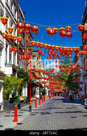21. Mai 2020, London, UK - Straßen von Chinatown im Zentrum Londons während der Sperrung des Coronavirus-Ausbruchs leer Stockfoto