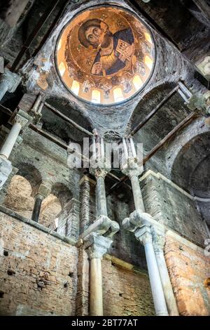 nside Ansicht der byzantinischen Kirche Panagia Parigoritissa (13. Jahrhundert n. Chr.) in Arta, Griechenland Stockfoto