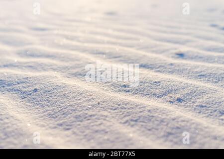 White Sands Dünen National Monument niedrigen Winkel Bodenansicht Nahaufnahme der Sand Textur in New Mexico mit Muster von Linien Wellen Stockfoto