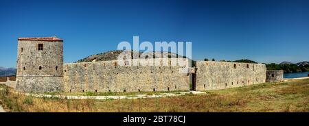 Buthrotum Dreieckiges Venezianisches Schloss, Butrint Stockfoto