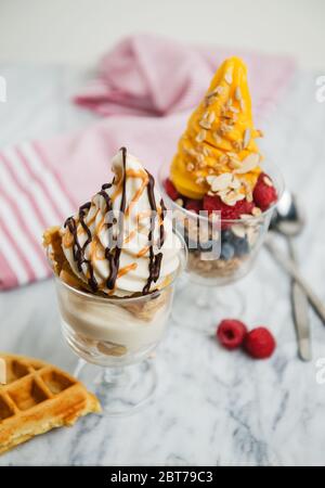 Gläser Eis Stockfoto