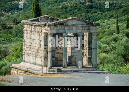 Das Mausoleum der Saithidae Familie in der antiken archäologischen Stätte von Messini Stockfoto