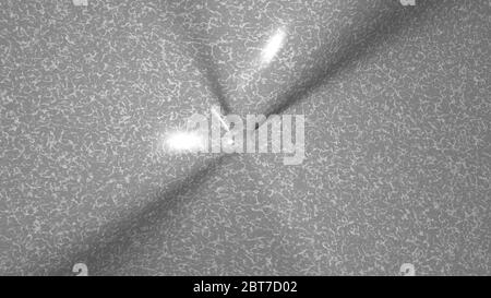 Mathematische Form aus MONOCHROMISCHEM 3D-gekrümmtem abstraktem Hintergrundbild aus einfarbigem Marmormuster mit Schatten Stockfoto