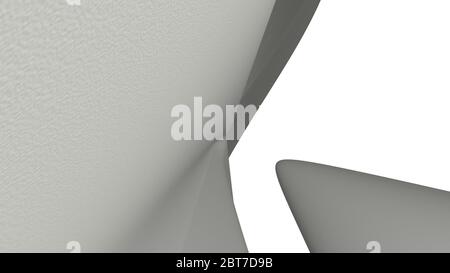 Chaotisch 3D abstrakten Hintergrund gekrümmten geometrischen Mustern von Elfenbein Farbe mit Beleuchtung und Schatten für verschiedene Anwendungen Stockfoto