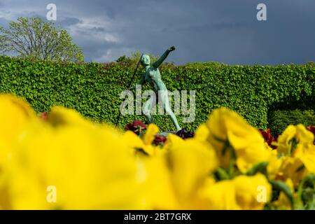 Grugapark, Lindenrunde, Skulptur Javelin Thrower, Essen, NRW, Deutschland, Stockfoto