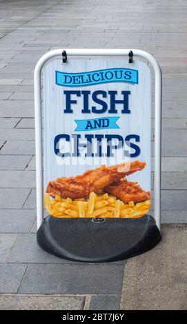 Fish &amp; Chips-Zeichen Stockfoto