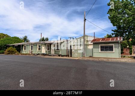 Die rosten und Verlassen bleibt der Berg Maid Konservenfabrik in Batlow, Australien Stockfoto