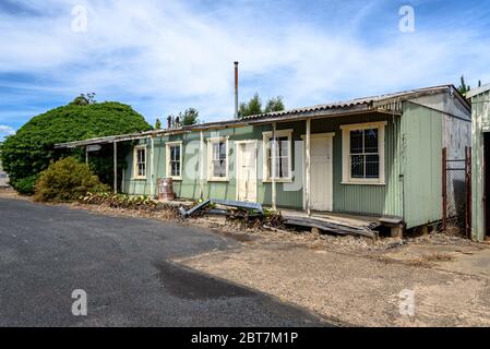 Die rosten und Verlassen bleibt der Berg Maid Konservenfabrik in Batlow, Australien Stockfoto