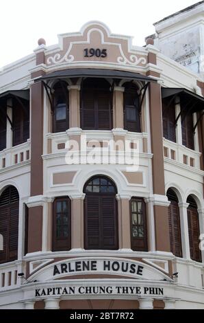 Historisches Arlene House Gebäude 1905 in Ipoh in Malaysia Stockfoto