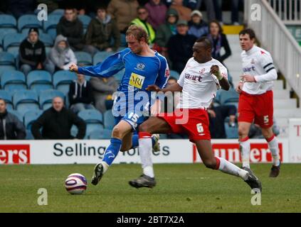 LONDON, Großbritannien MÄRZ 29: Peterborough's Scott Rendell erzielt sein 2. Und Peterboroughs 4. Tor während der Coca Cola League Two zwischen Peterborough Unite Stockfoto