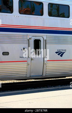 Amtrak-Zug-Service am Bahnhof Tucson AZ auf dem Weg nach El Paso, San Antonio oder Houston und weiter nach New Orleans Stockfoto