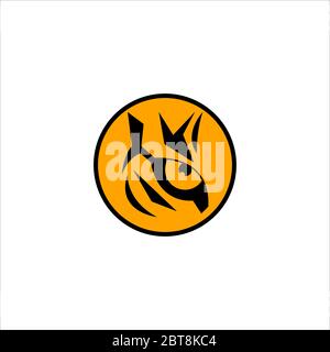 Auge des Tigers im Kreis. Maskottchen des Teams. Predator-Symbol Stock Vektor