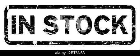 Grunge schwarz auf Lager Wort Quadrat Gummi Stempel auf weißem Hintergrund Stock Vektor