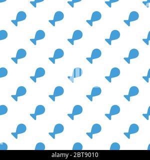 Blauer Fisch, Vektor-Nahtloses Muster mit Fischen, Stock Vektor-Illustration isoliert auf weißem Hintergrund. Stock Vektor