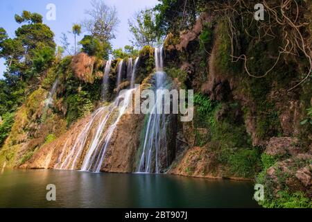 Dai Yem Wasserfall. Dies ist ein schöner Wasserfall im Moc Chau, Son La Provinz, Vietnam Stockfoto