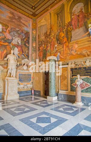 Teil des Kapitänssaals im Palazzo Conservatori in Rom Italien Stockfoto