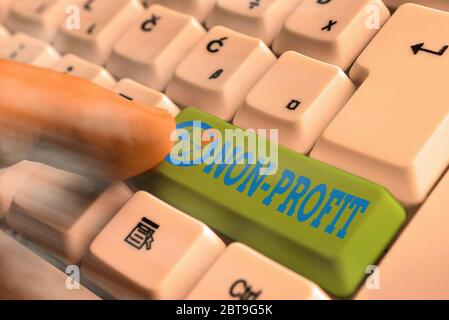 Handschrift Text schreiben Non Profit. Konzeptionelle foto Art der Organisation, die nicht Profit für seine Besitzer verdienen Stockfoto