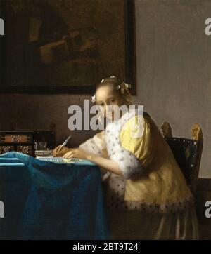 Johannes Vermeer (Niederländisch, 1632 - 1675), EINE Dame schreiben, c.. 1665, Öl auf Leinwand, Geschenk von Harry Waldron Havemeyer und Horace Havemeyer, Jr., zur Erinnerung Stockfoto