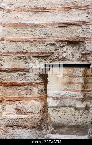 Ruinen des mittelalterlichen Gartens des Cluny Museums, ein Museum des Mittelalters in Paris, Frankreich. Stockfoto