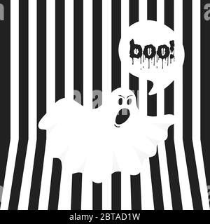 Boo Geist halloween Nachrichtenkonzept. Stock Vektor