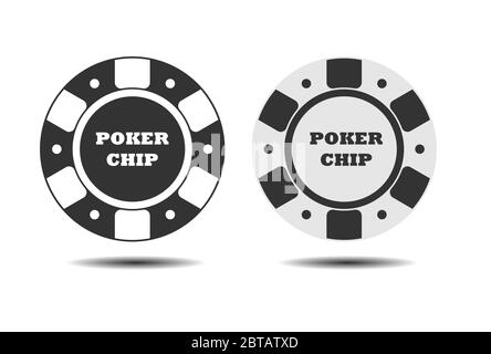 Pokerchip. Vektorgrafik. Spielthema. Isoliert auf weißem Hintergrund. Einfaches Design. Stock Vektor