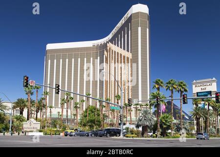 Las Vegas, Nevada - 30. August 2019: Mandalay Bay Resort and Casino in Las Vegas, Nevada, Vereinigte Staaten von Amerika. Stockfoto