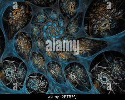 Abstrakte Ammonit Flamme Fraktale Kunst Stockfoto