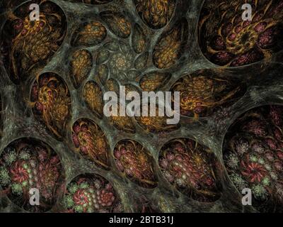 Abstrakte Ammonit Flamme Fraktale Kunst Stockfoto