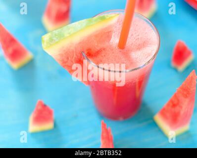 Wassermelone Cocktail auf Tabelle, close-up Stockfoto