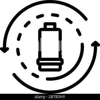 Recycling-Batterien, Symbol, Umriss Stock Vektor