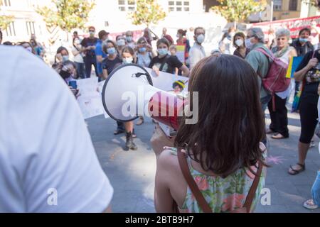 Roma, Italien. Mai 2020. Demonstration in Rom in der Nähe des MIUR, organisiert vom Komitee "Priorität für die Schule" mit Schülern, Eltern, Lehrern (Foto: Matteo Nardone/Pacific Press/Sipa USA) Quelle: SIPA USA/Alamy Live News Stockfoto