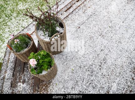 Motala, Schweden 20200523 EIN Sturm mit heftigen Winden, Regen und Hagel zog sich über dem westlichen Österergötland während des Samstagnachmittags ein. Foto Jeppe Gustafsson Stockfoto