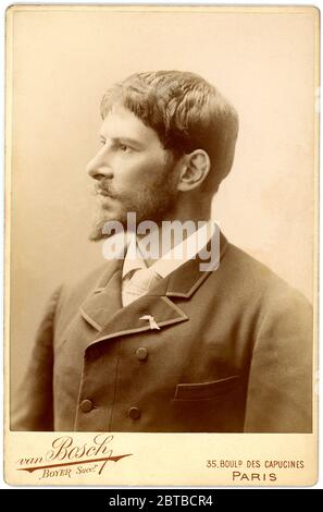 1880 Ca, FRANKREICH : der französische Theaterschauspieler PAUL MOUNET ( 1847 - 1922 ). Foto von Van Bosch , Paris. - ATTORE TEATRALE - TEATRO - THEATER - Bart - barba - cravatta - Krawatte - BELLE EPOQUE --- Archivio GBB Stockfoto