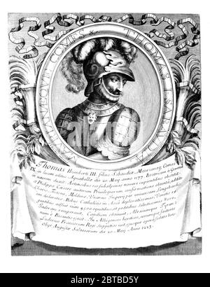 1230 ca. , ITALIEN: Der italienische Prinz TOMMASO i di SAVOIA ( 1178 - 1233 ). Porträt von D. lange, gestochen von P. Giffart , Paris , 1702 . - Thomas I. - Herzog von Savoyen - Duc de SAVOYE - SAVOYEN - CASA SAVOIA - ITALIA - FRANCIA - REALI - Nobiltà italiana - SAVOYEN - ADEL - KÖNIGTUM - GESCHICHTE - FOTO STORICHE ---- Archivio GBB Stockfoto