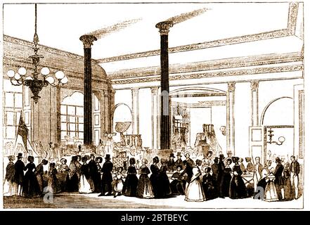 Ein Stich des Damen-Basars, der an der 96. (1842) jährlichen Wesleyan Conference in City Road Chapel, London angebracht ist Stockfoto