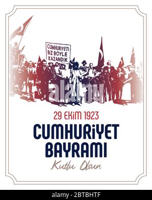 29 Ekim Cumhuriyet Bayrami Kutlu Olsun.29. oktober Tag der Republik Türkei und der Nationalfeiertag in der Türkei.Plakatvorlage für die Feier der Event-Party. Stock Vektor