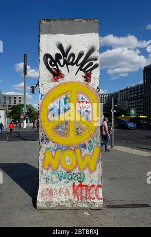 Reste der Berliner Mauer am Potsdamer Platz in Berlin Stockfoto