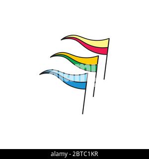 Kurven Flagge Dreieck abstrakt Logo Vektor Stock Vektor