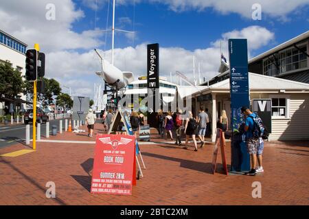 Yacht Voyager im National Maritime Museum, Auckland, North Island, Neuseeland Stockfoto