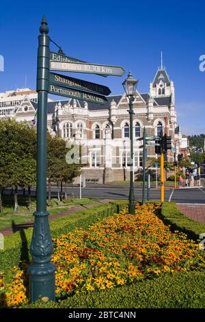 Gerichtsgebäude in der Stuart Street, Dunedin, Central Business District, Otago District, South Island, Neuseeland Stockfoto