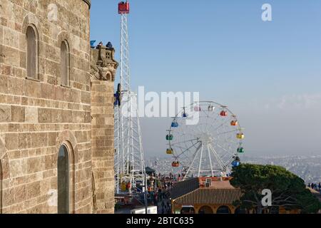 Tibidabo Vergnügungspark in Barcelona, Spanien Stockfoto